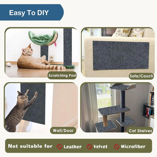 Self-Adhesive Anti-Cat Scratch Protectors for Sofas - DIY Trimmable Carpet Board for Cat Paws