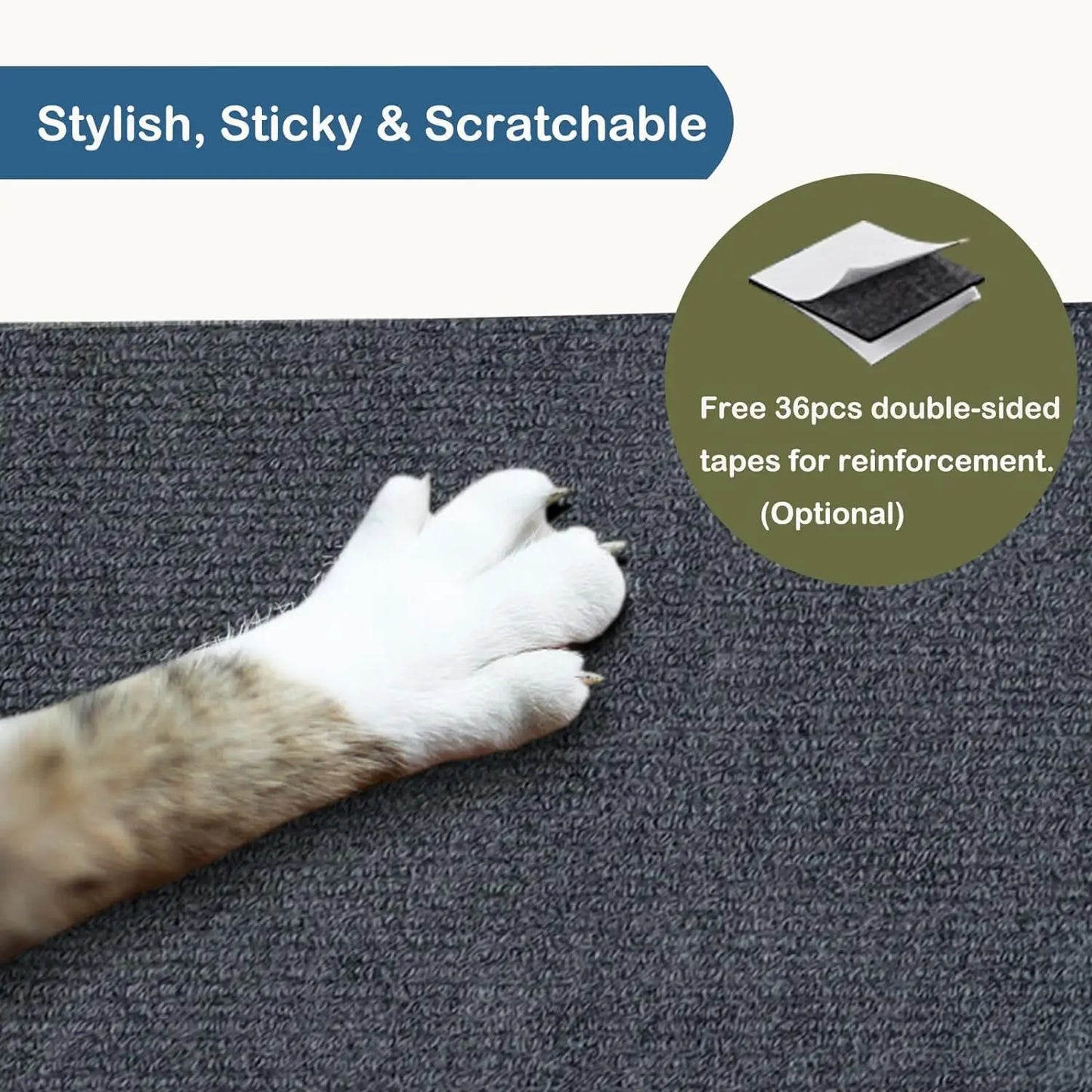 Self-Adhesive Anti-Cat Scratch Protectors for Sofas - DIY Trimmable Carpet Board for Cat Paws